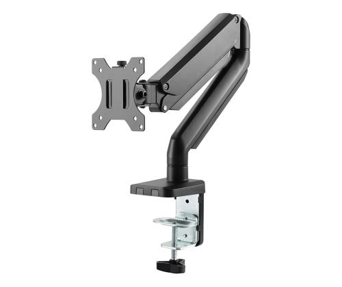 Deltaco Single Gas Spring, 17"-32", 8 kg, 1 monitor, must - Monitori lauakinnitus