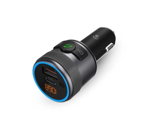 Nedis Car FM Transmitter, must - FM saatja