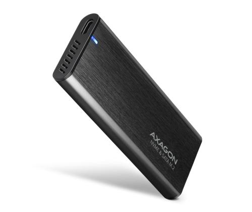 Axagon EEM2-SB2 Raw Box, USB-C, M.2 NVME, mSATA, must - SSD korpus