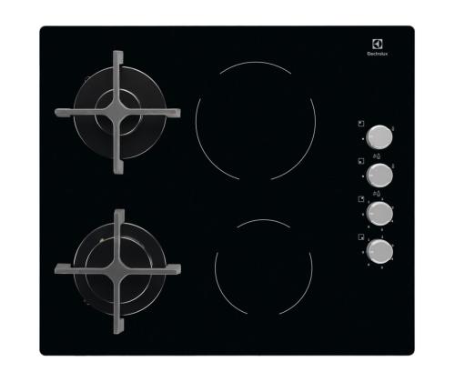 Electrolux, laius 58 cm, must - Integreeritav gaasi/elektripliidiplaat