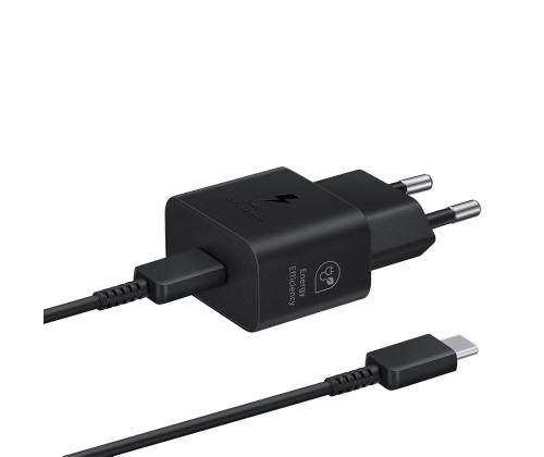Samsung, USB-C, 25 W, must - Vooluadapter ja USB-C kaabel