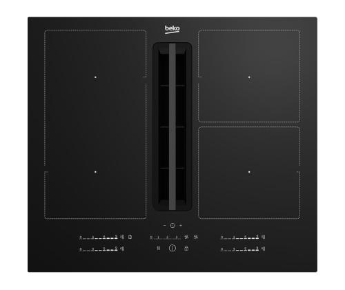 Beko, laius 60 cm, must - Integreeritav induktsioonpliit õhupuhastiga