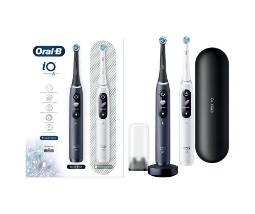 Braun Oral-B iO 8 Duo, 2 tk, must/valge - Elektriliste Hambaharjade komplekt