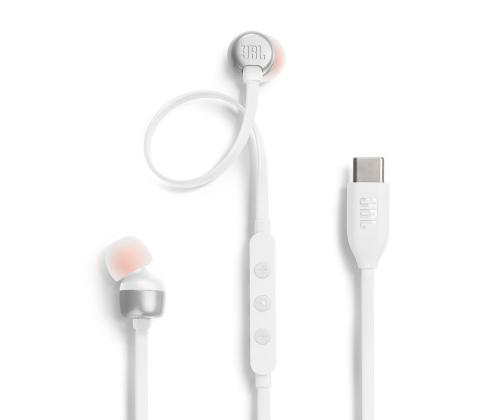JBL Tune 310C USB-C, kõrvasisesed, valge - Juhtmega kõrvaklapid
