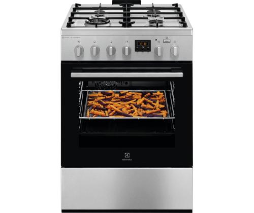 Electrolux 600 Seeria SteamBake, 58 L, laius 60 cm, roostevaba teras - Gaasipliit elektriahjuga