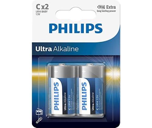 2 x Patarei Philips LR14E C 2 Ultra Alkaline