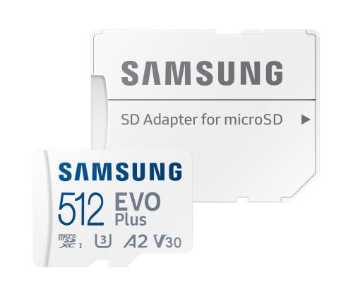 Samsung EVO Plus, microSDXC, 512 GB, valge - Mälukaart ja adapter