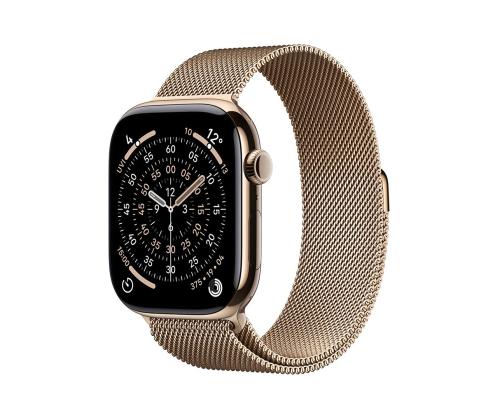 Apple Watch 11, 42 mm, GPS + Cellular, Milanese loop, titaan, kuldne - Nutikell