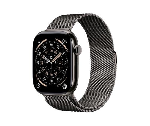 Apple Watch 11, 46 mm, GPS + Cellular, Milanese loop, M/L, titaan, must - Nutikell