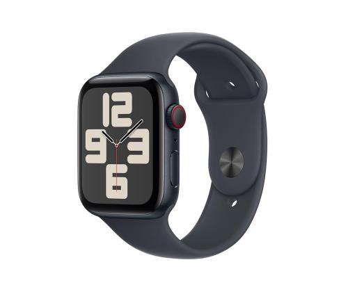 Apple Watch SE, 44 mm, GPS + Cellular, sport band, M/L, must alumiinium / must - Nutikell