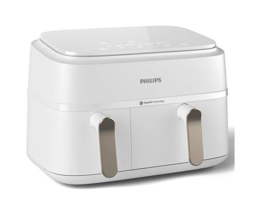 Philips 3000 Seeria Dual Basket Airfryer, 9 L, 2750 W, kaks korvi, valge - Kuumaõhufritüür