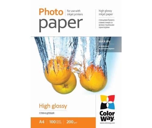 ColorWay A4, 200 g/m², 100 lehte, läikiv - Fotopaber