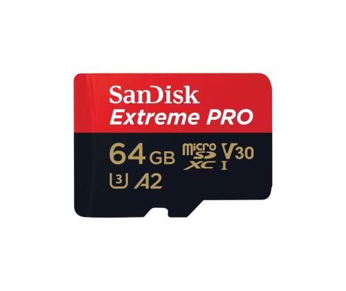 SanDisk Extreme Pro, UHS-I, microSD, 64 GB - Mälukaart ja adapter