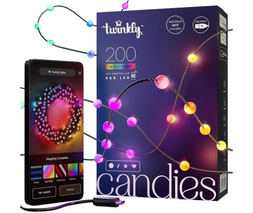 Twinkly Candies Pearls, RGB, 200 LED, USB-C, 12 m, roheline - Nutivalgusti