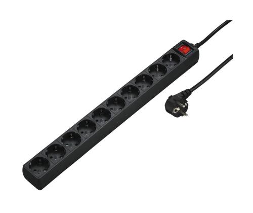 Hama Power Strip, 10-pesa, 3 m, must - Pikendusjuhe