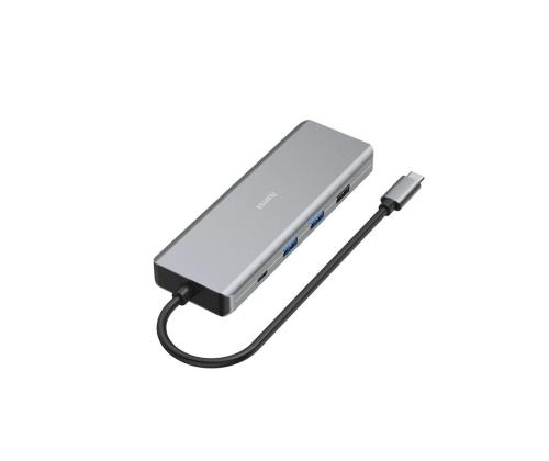 Hama CONNECT2Media, USB-C Hub, 9 porti, 100 W, hall - Sülearvutidokk