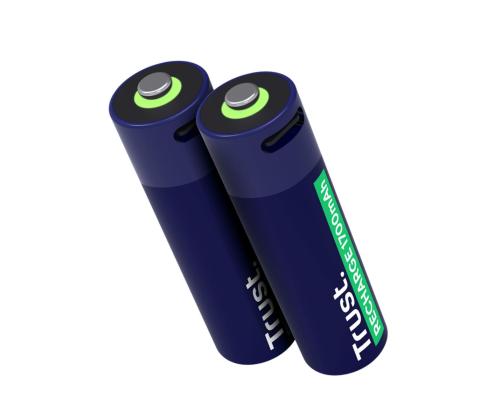Trust USB-C rechargeable AA batteries, 2-pakk - Laetavad patareid