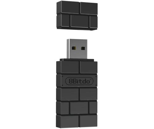8BitDo USB Wireless Adapter 2, must - Juhtmevaba juhtpuldi adapter