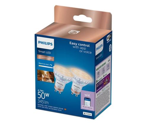 Philips Wiz Smart LED Spot, GU10, 2 tk, valge - LED valgusti