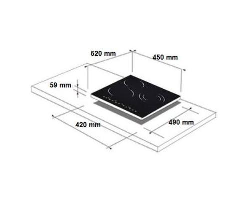 Schlosser, laius 45 cm, must - Integreeritav induktsioonpliidiplaat