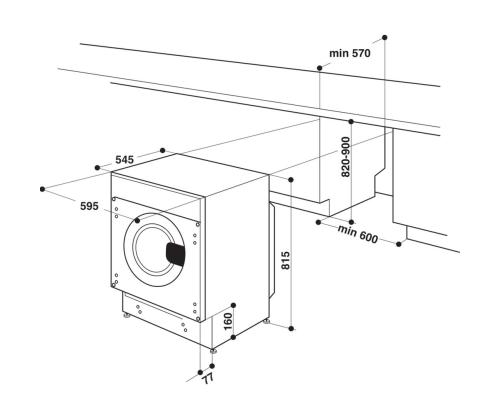Whirlpool, 7 kg / 5 kg, sügavus 55 cm, 1400 p/min - Integreeritav kuivatiga pesumasin