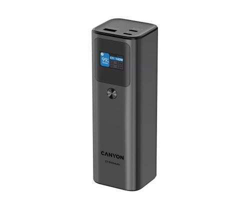 Canyon PB-2010, 27 000 mAh, USB-A, USB-C, tumehall - Akupank
