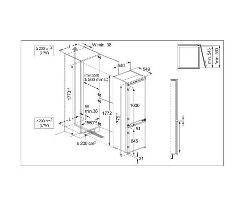 Electrolux 700 Series, No Frost, 256 L, kõrgus 178 cm - Integreeritav külmik