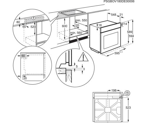 Electrolux, pürolüütiline puhastus, 72 L, must - Integreeritav ahi
