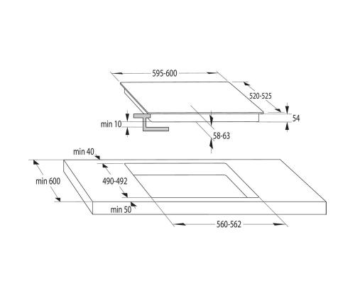 Gorenje, laius 59,5 cm, raamita, must - Integreeritav induktsioonpliidiplaat