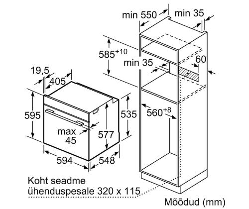 Bosch, Seeria 8, pürolüütiline puhastus, 71 L, valge - Integreeritav ahi