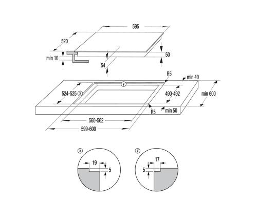 Hisense, laius 59.5 cm, raamita, must - Integreeritav induktsioonpliidiplaat
