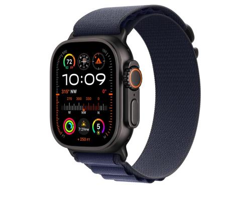 Apple Watch Alpine Loop, 49 mm, Large, must titaan, tumesinine - Kellarihm