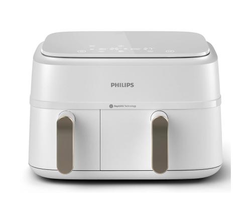 Philips 3000 Seeria Dual Basket Airfryer, 9 L, 2750 W, kaks korvi, valge - Kuumaõhufritüür