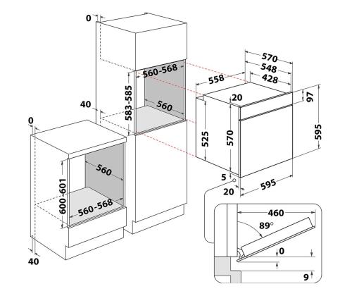Whirlpool, 71 L, hüdrolüütiline puhastus, roostevaba teras - Integreeritav ahi