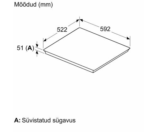 Bosch, Seeria 6, raamita, must - Integreeritav induktsioonpliidiplaat