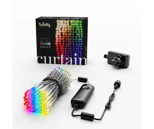 Twinkly Curtain, jõulukardin, 210 LED, IP44, must - Nutikad jõulutuled