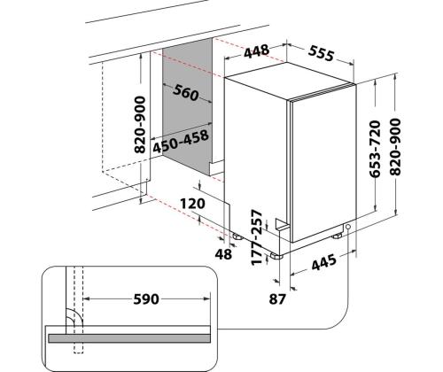 Whirlpool, 10 nõudekomplekti - Integreeritav nõudepesumasin
