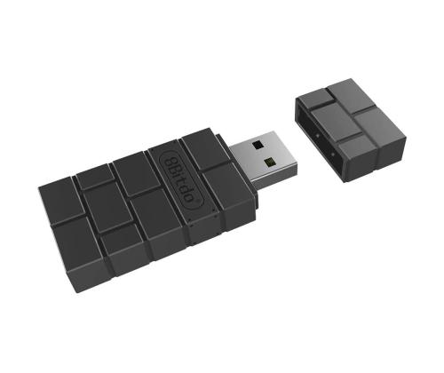 8BitDo USB Wireless Adapter 2, must - Juhtmevaba juhtpuldi adapter