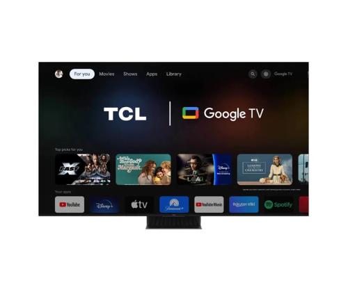 TCL C855, 75'', 4K UHD, Mini-LED, tumehall - Teler