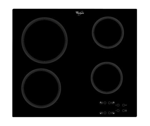 Whirlpool, laius 58 cm, raamita, must - Integreeritav keraamiline pliidiplaat