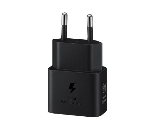 Samsung, USB-C, 25 W, must - Vooluadapter ja USB-C kaabel