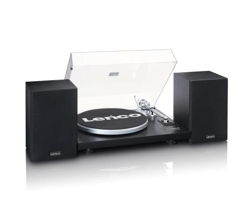 Lenco LS-500, must - Vinüülplaadimängija kõlaritega