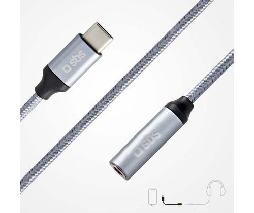SBS, USB-C - 3,5 mm pesa, tumehall - Adapter