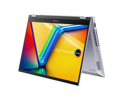 Asus Vivobook S 14 Flip OLED, 14'', 90 Hz, 2.8K, OLED, Ryzen 5, 16 GB, 1 TB, hõbe - Sülearvuti
