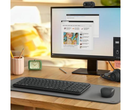 Logitech MK250 Compact, Bluetooth, US, must - Juhtmevaba desktop