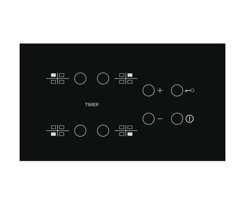 Whirlpool, laius 58 cm, raamita, must - Integreeritav keraamiline pliidiplaat