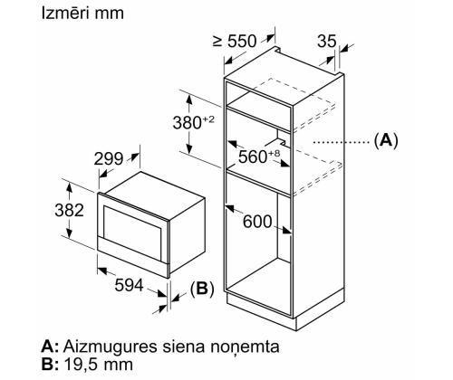 Bosch, Seeria 8, must - Integreeritav mikrolaineahi