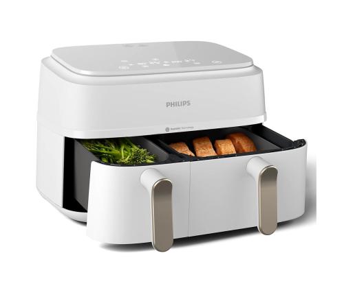 Philips 3000 Seeria Dual Basket Airfryer, 9 L, 2750 W, kaks korvi, valge - Kuumaõhufritüür