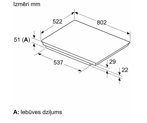 Bosch Seeria 6, laius 80,2 cm, raamita, must - Integreeritav induktsioonpliidiplaat