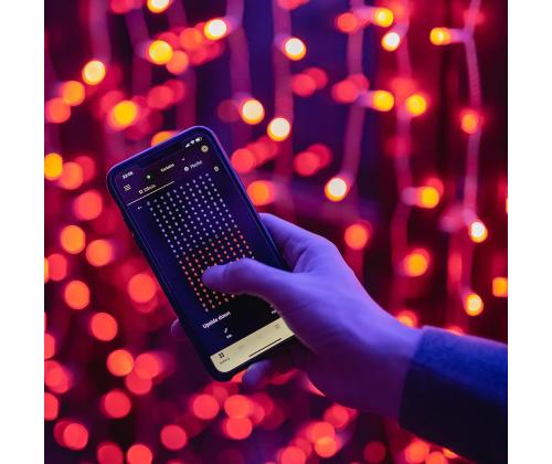 Twinkly Curtain, jõulukardin, 210 LED, IP44, must - Nutikad jõulutuled